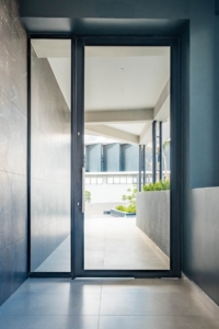 hinged closed door